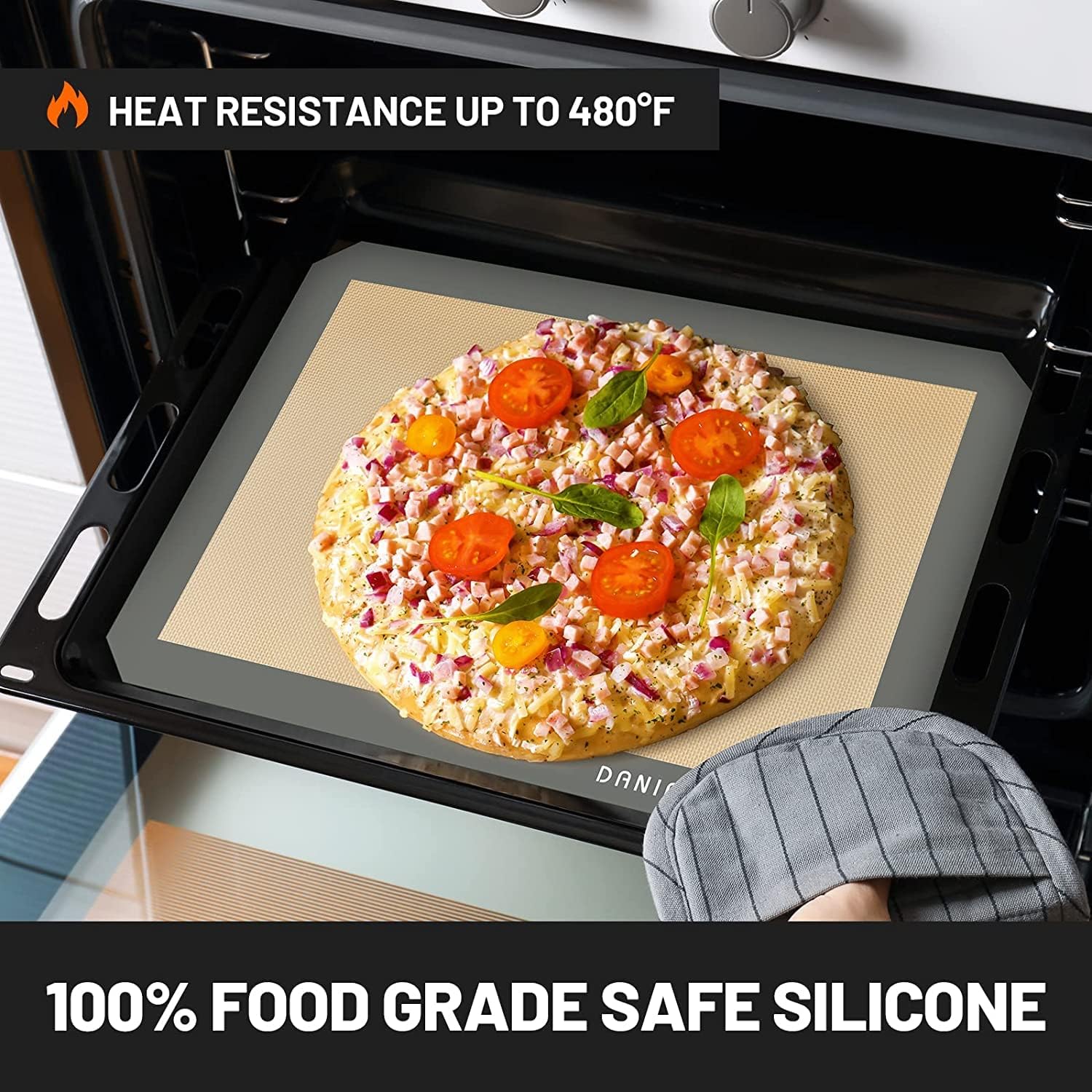 Tappetino Da Pasticceria In Silicone Grande 66x40,6 Cm: Antiaderente, Antiscivolo, Con Misure, Per PIZZA, Biscotti, Pane E Torte