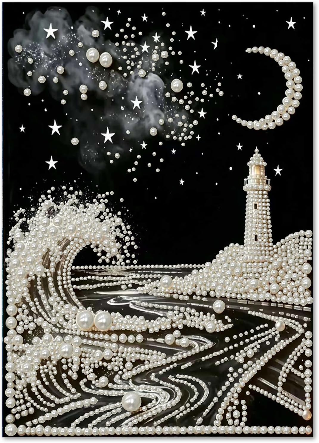 YarnWhimsy Ocean Pearl Art Kits for Adults 12x16 inch, Pearl Diamond Art