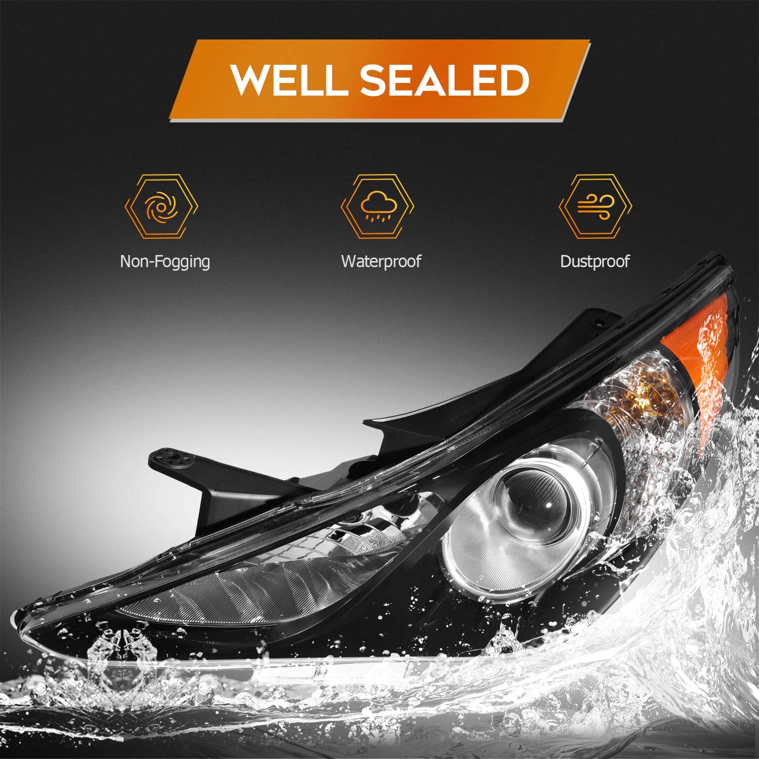 Conjunto De Faros Delanteros Para Hyundai Sonata 2011