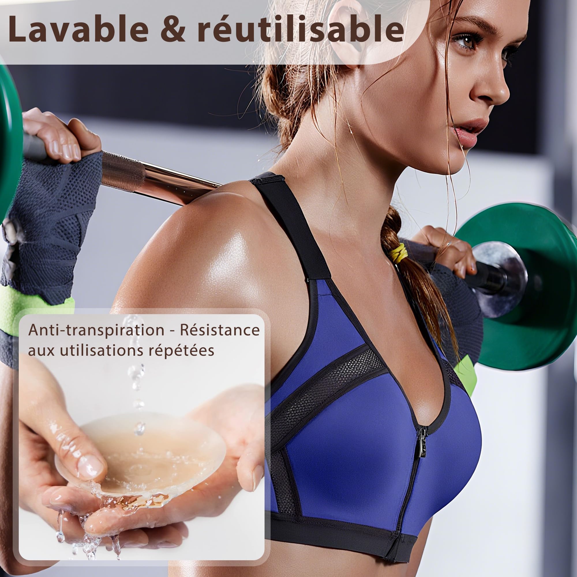 Cache-tétons 8 Pièces, Réutilisable Auto-adhésif en Silicone Ronde Nipple Cover, Couvre Seins Mamelons Invisibles étanches, Ultra Doux Cache Tetons Femme - 4