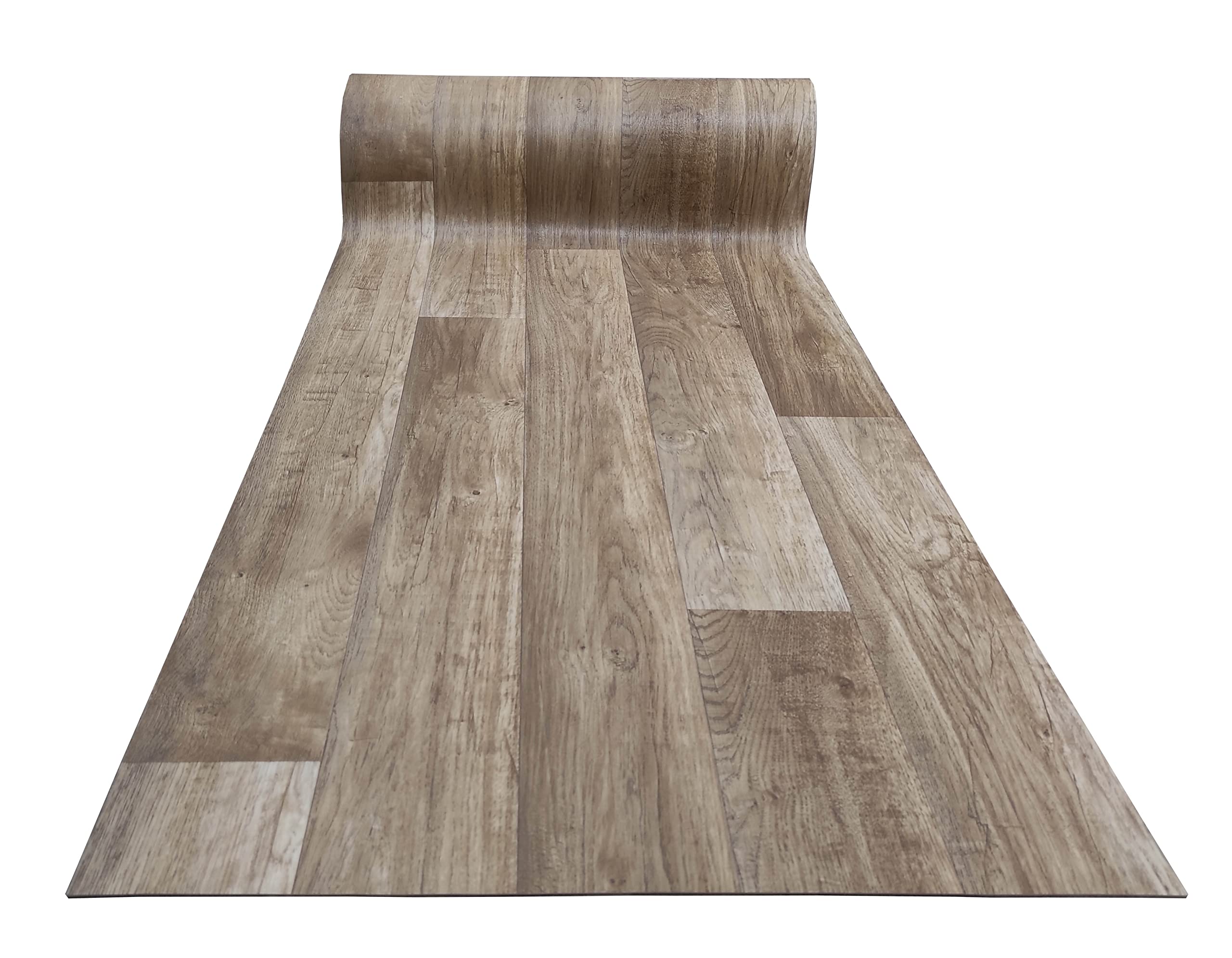Tadi & Imperio1979 Tapis Vinyle à Chevrons Pour Cuisine, Couloir, Couleur Marron, Beige, Effet
