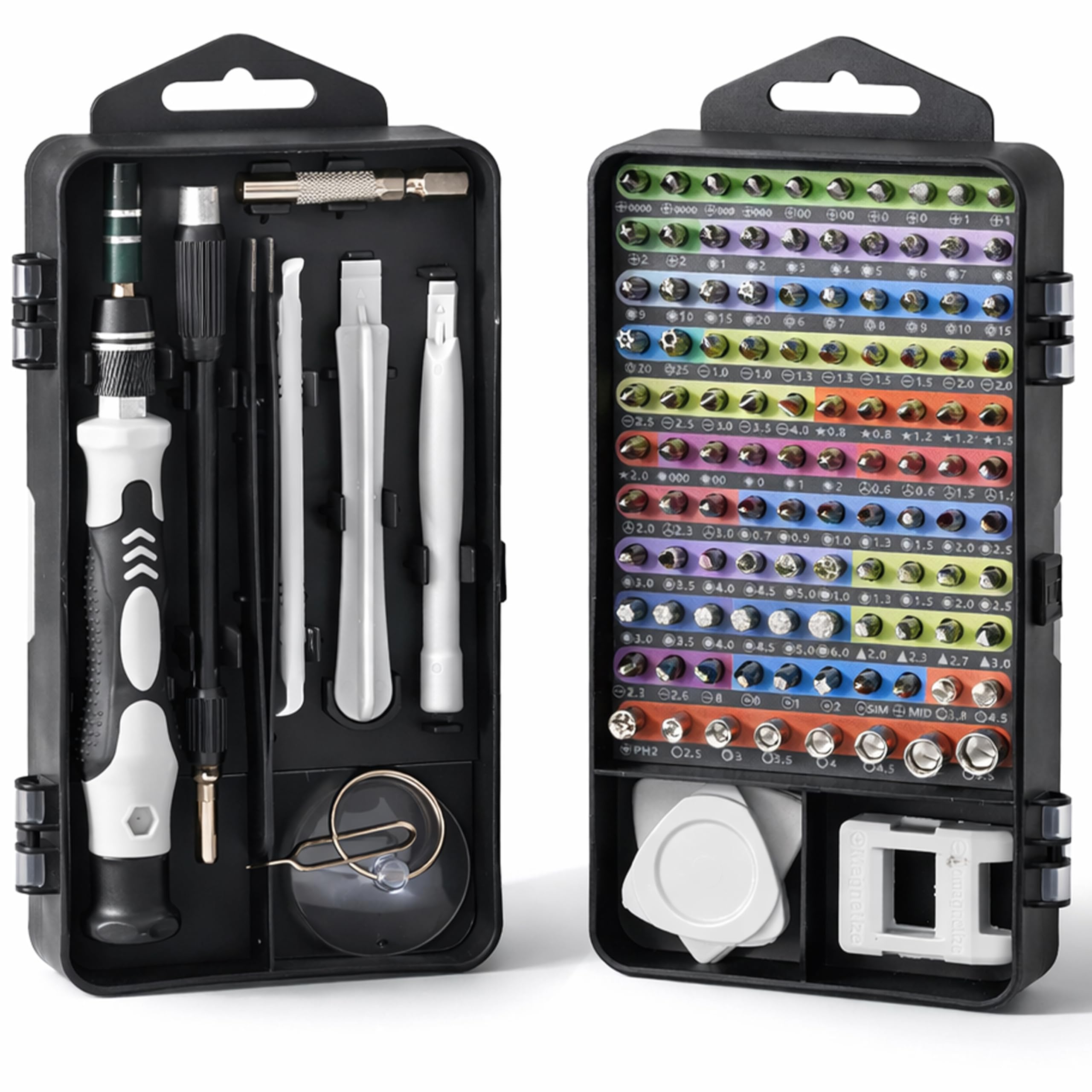 Set Cacciaviti Di Precisione Magnetici Mini Pocket Tool con 98 Punte CRV per Elettronica