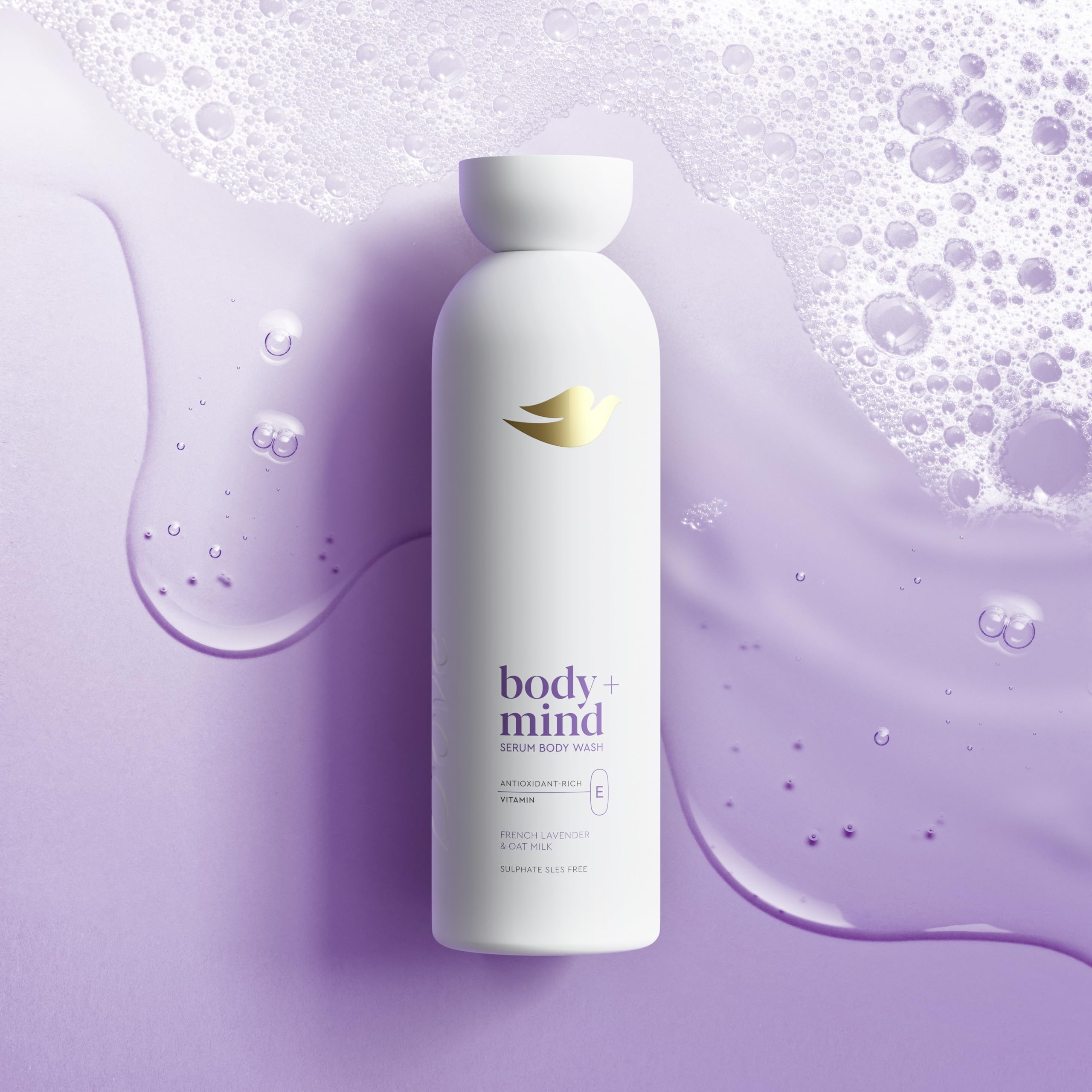 Dove Body + Mind French Lavender & Oat Milk Serum Body Wash body cleanser with antioxidant-rich vitamin E for glowing skin 350 ml - Image 3