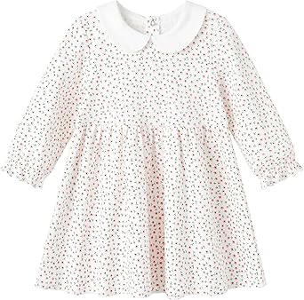 pureborn Baby Toddler Girl Dress Short and Long Sleeve Cotton Playwear Dresses 0-6T