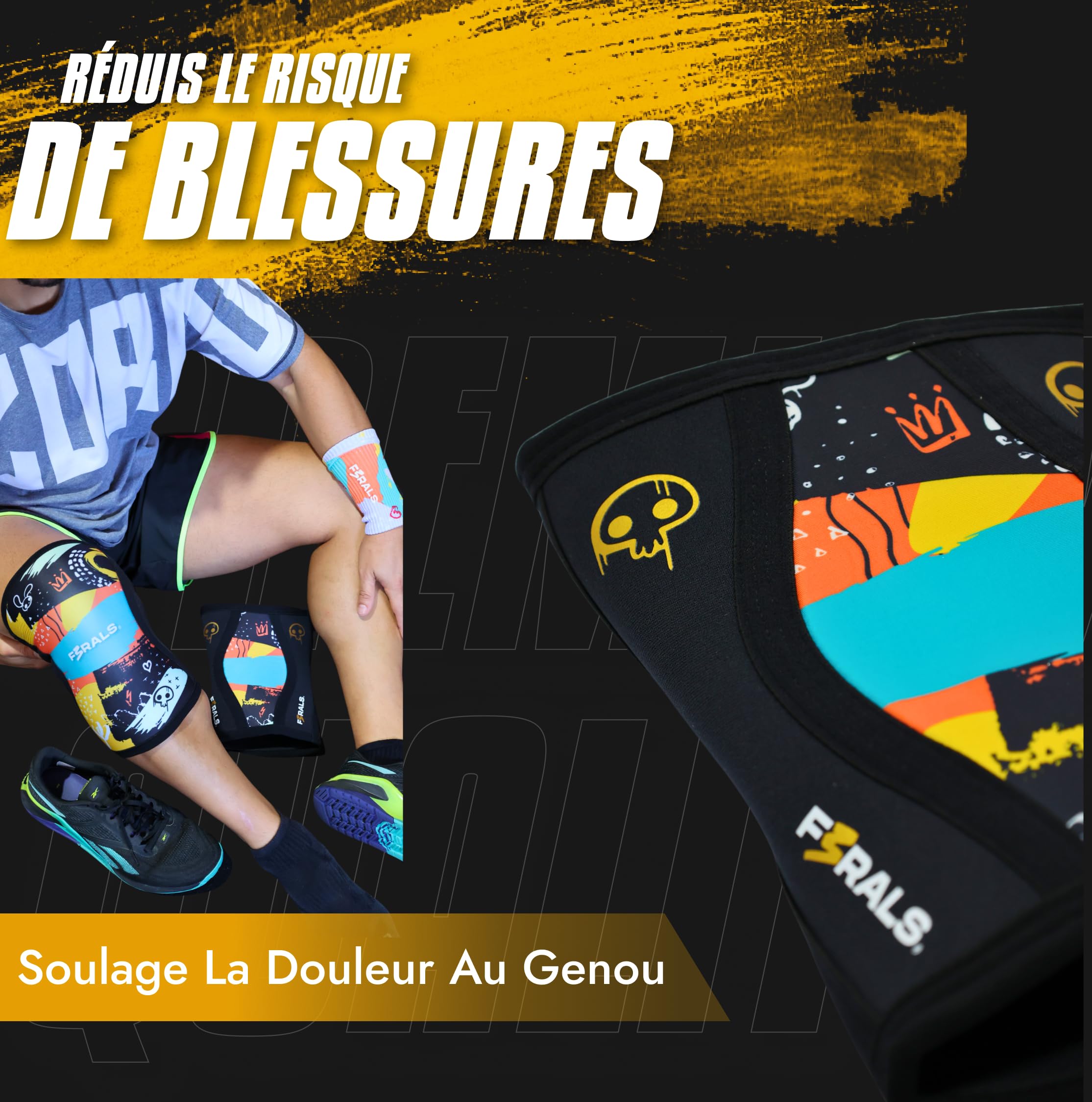 Genouillère Sport 7mm | Néoprène Cross Training Compression - Support Genou Haltérophilie Powerlifting