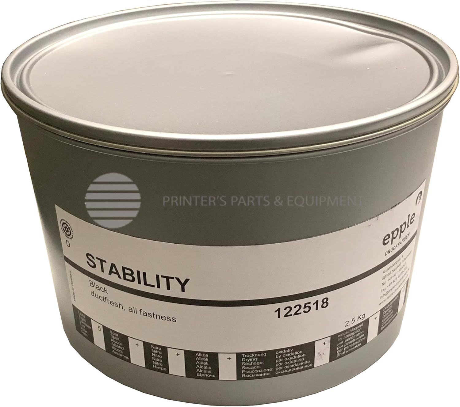 PPE Process Ink Stability Black for Offset Printing 5.5 lbs I Oil Based