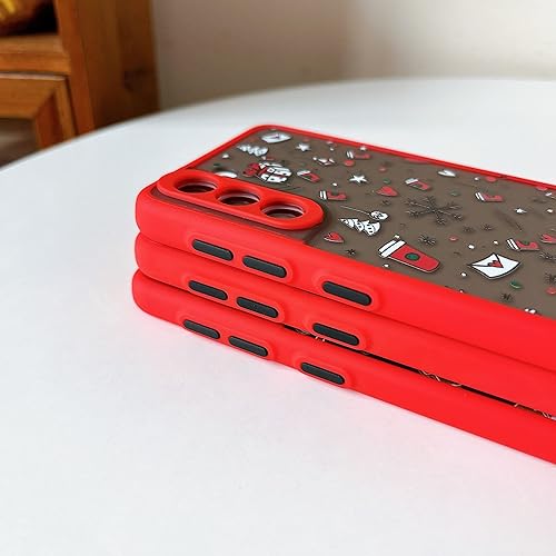 Miniatura 2 de ZTOFERA Funda de Navidad para Sumsung Galaxy S22 Plus 5G, bonito diseño de Feliz Navidad, regalo de silicona translúcida de policarbonato duro + TPU