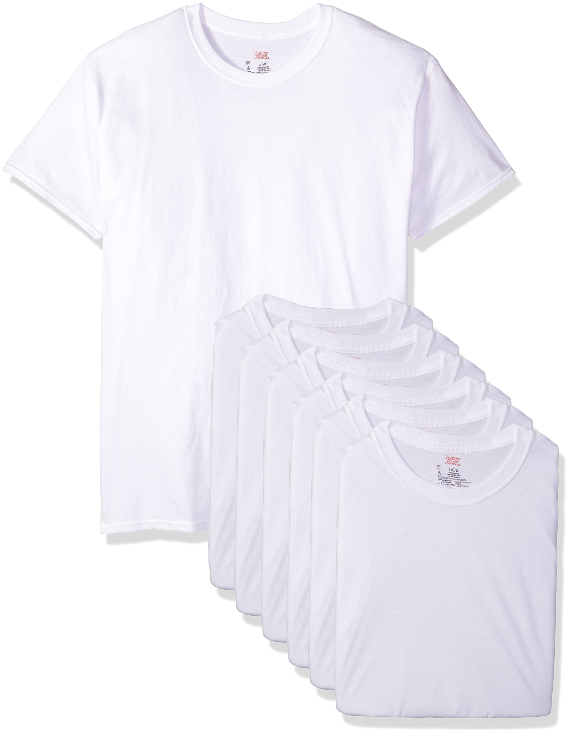 hanes men's classics 6 pack crew neck tee