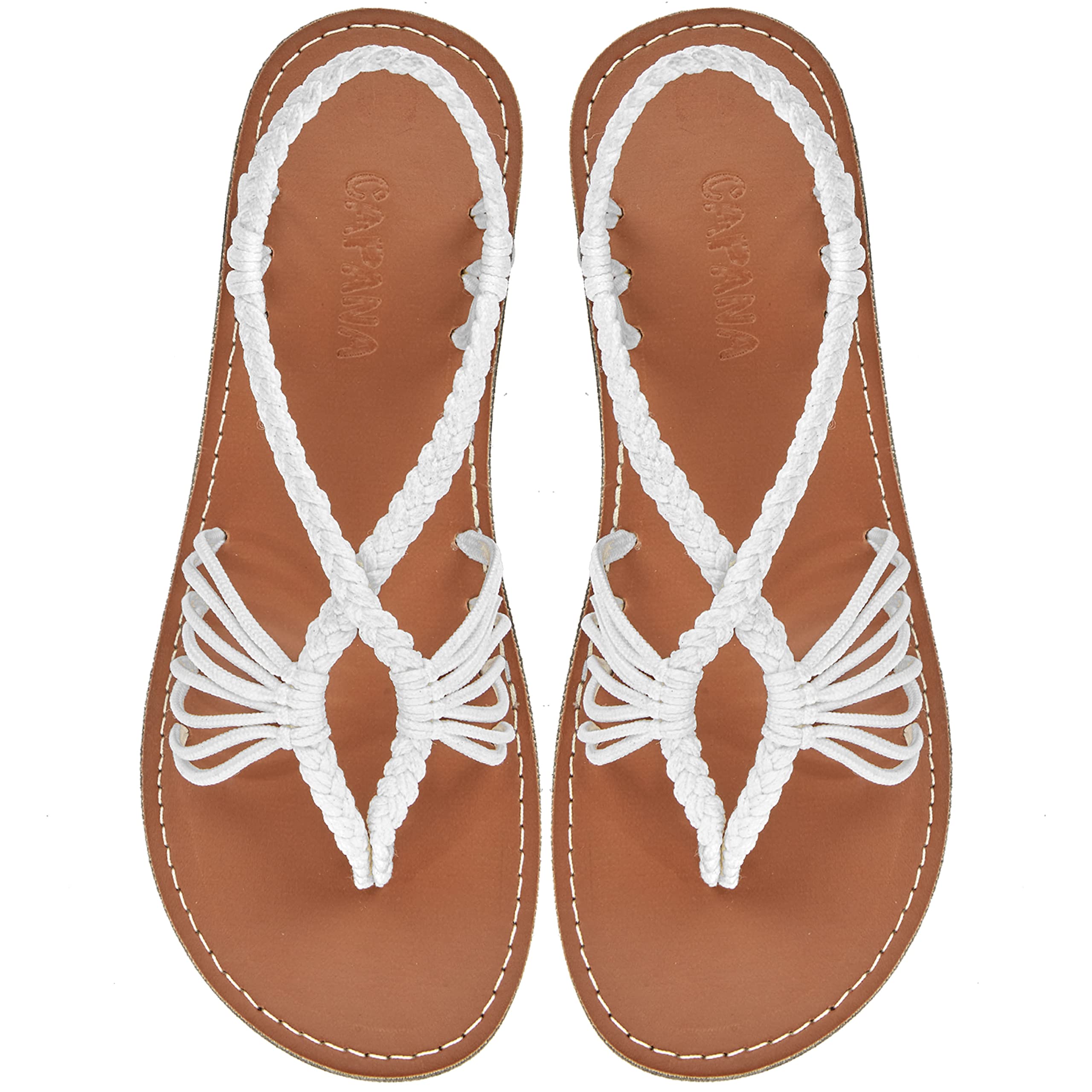 CapanaWoven Women's Flat Sandals - Strappy Braided Sandals, Beach Sandals for Women Dressy Summer, Rope Bohemian Sandals, Spring Casual Womens Shoes, Comfy Boho Flats for Teen Girls – Cocoon