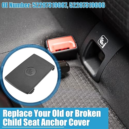 Miniatura 2 de Ancla de asiento trasero para niños ISOFix 52207319687 52207319686 para BMW Serie 1 E81 E82 F20 F21 Negro