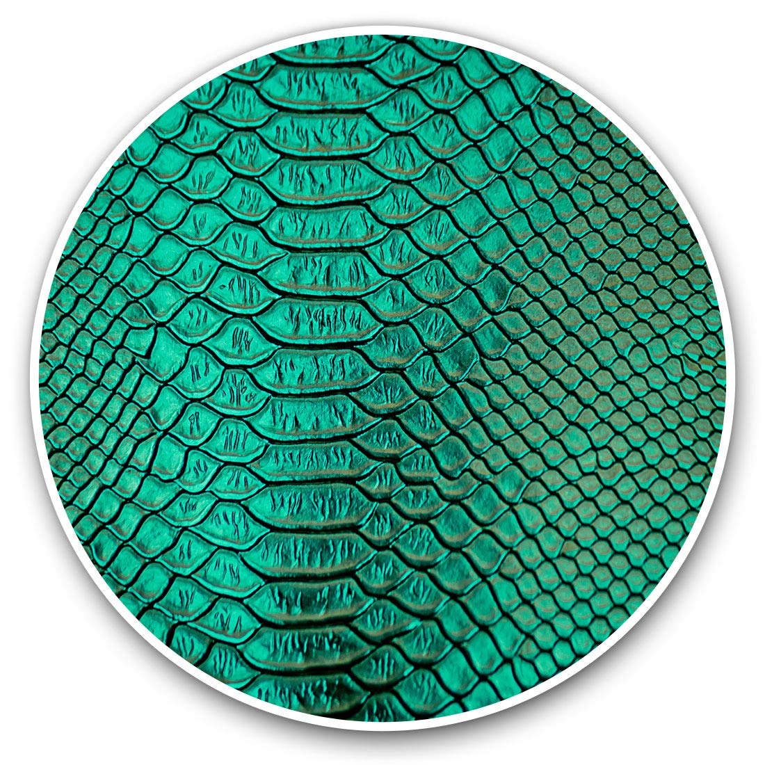 Vinyl Stickers (Set of 2) 7.5cm - Green Metallic Snake Skin #15642