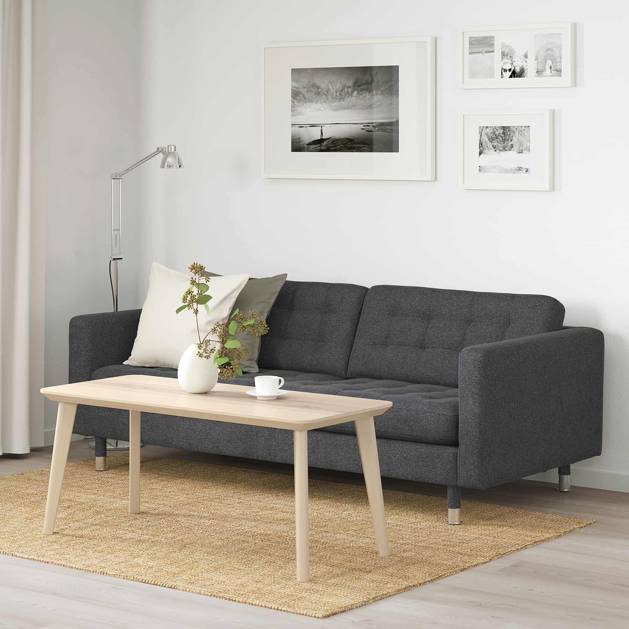Amazon｜IKEA LANDSKRONA 3人掛けソファ グナード ダークグレー/メタル 