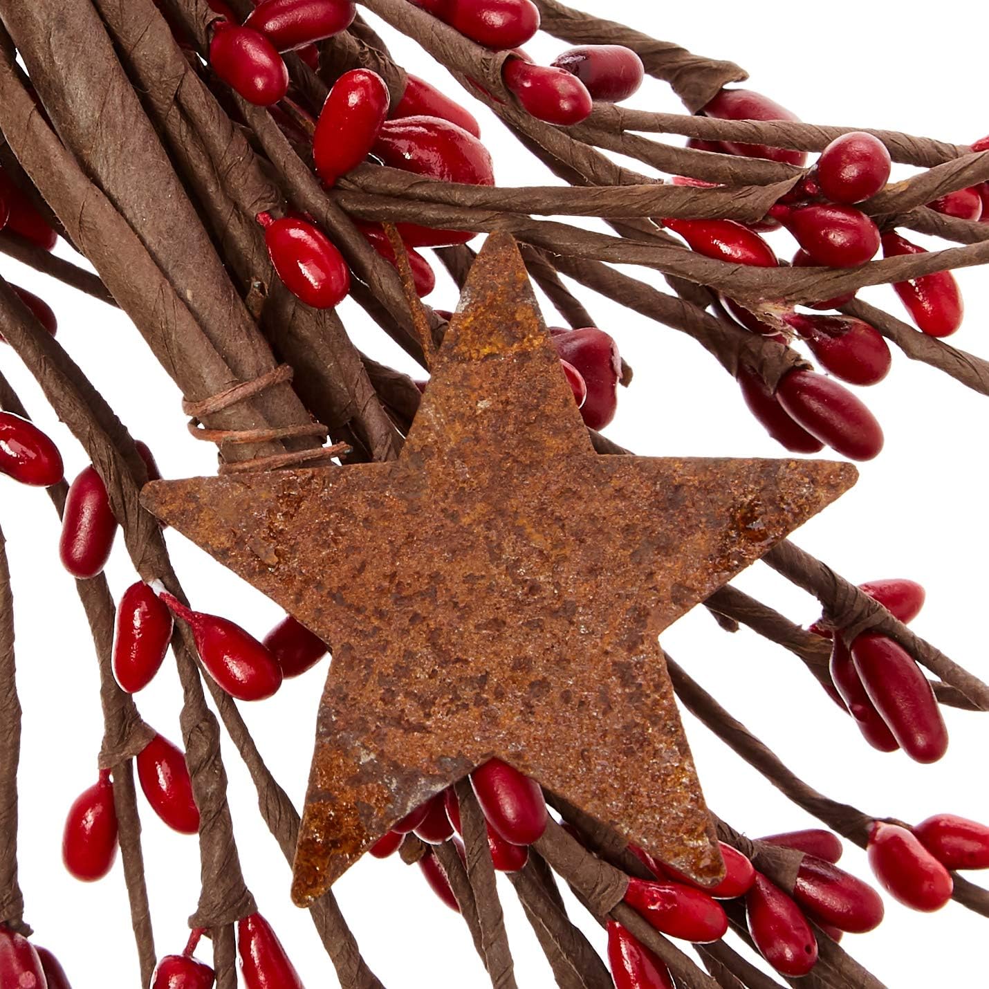 CWI Pip Berry and Star Garland - 40 Inch - Artificial Garland for Mantle, Arch, Table, and Entryway - Red & Burgundy - Image 3