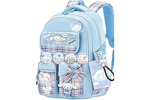 Kawaii Backpack with 21Pcs Accessories Anime Cartoon Cinnamoroll Backpack Set
