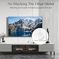 Vista 6 de GELRHONR Cable de alimentación de repuesto macho NEMA5-15P de 6.5 pies retráctil de 90 grados, ángulo descendente, 18 AWG 15 amperios máx. 110 V