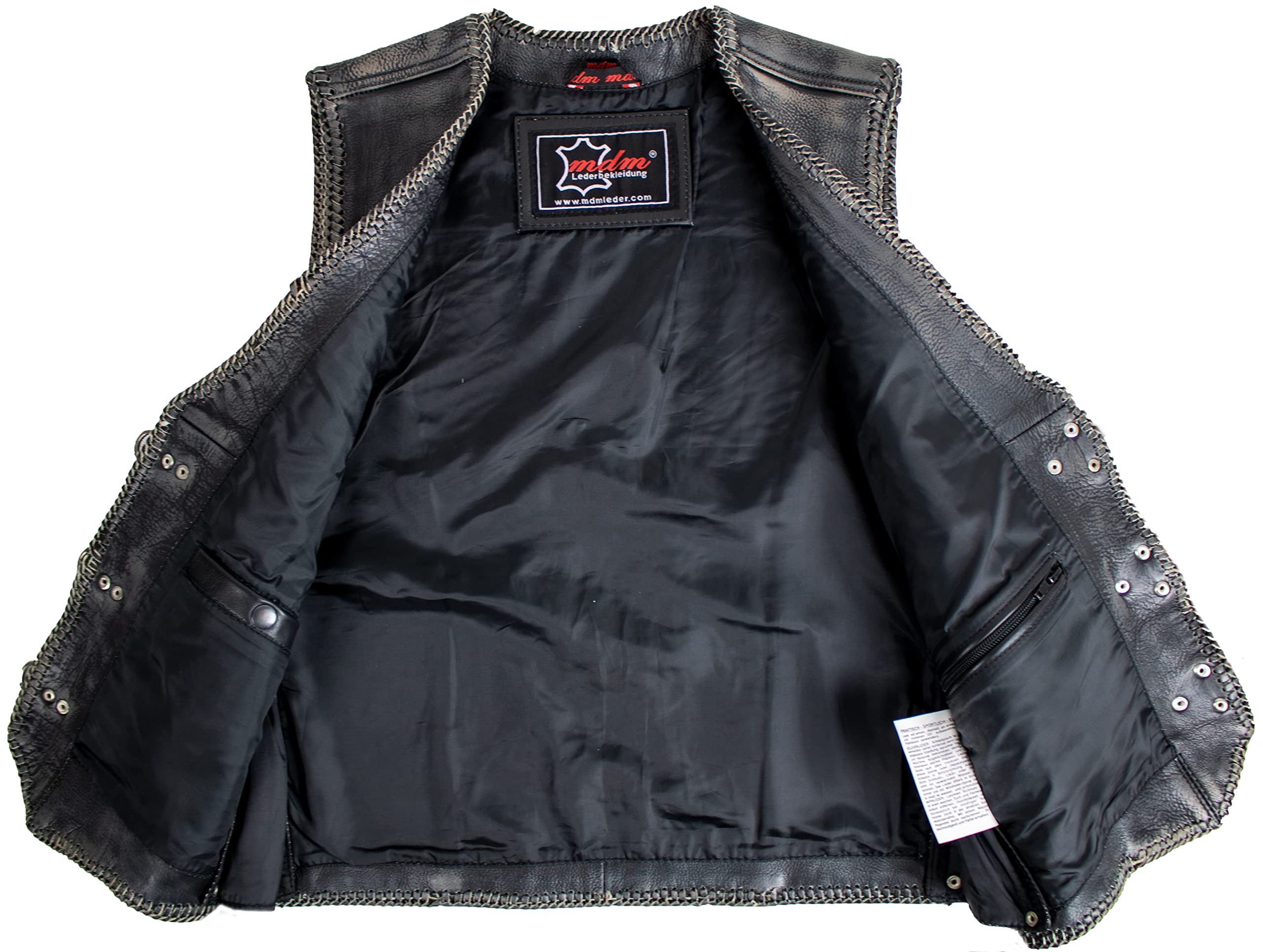 MDM Gilet in pelle con aquila goffrata in pelle vintage, vintage, S