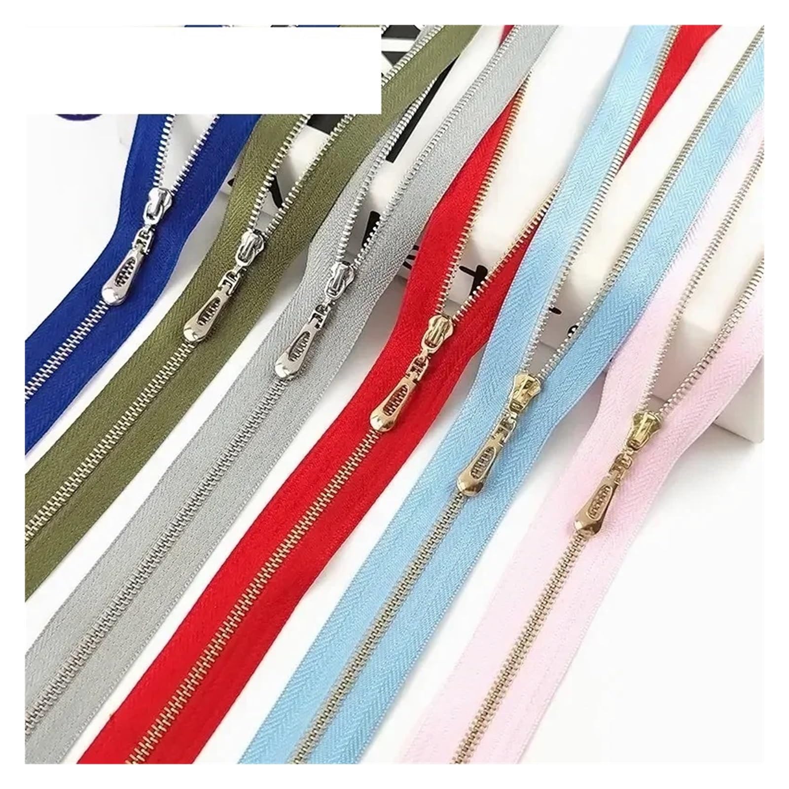 Cremalleras en Metal 5 Uds 3#15/18/20/25/30/40/50/60/70cm Cremallera De Metal Cremalleras Decorativas Para coser(B89-GreySilver,OpenEnd-No3-70cm)