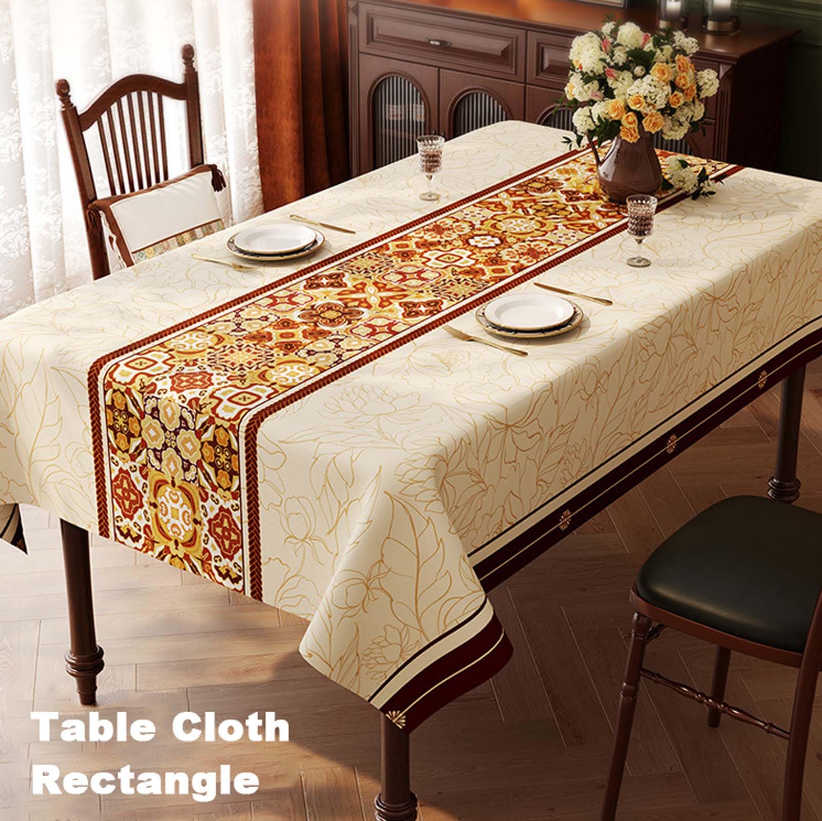 Mantel Rectangular De PVC Impermeable, Mantel Lavable Antimanchas Resistente Al Calor Y Al Aceite, Protector De Mesa para Cocina, Comedor, Jardín, Terraza, Interior Y Exterior