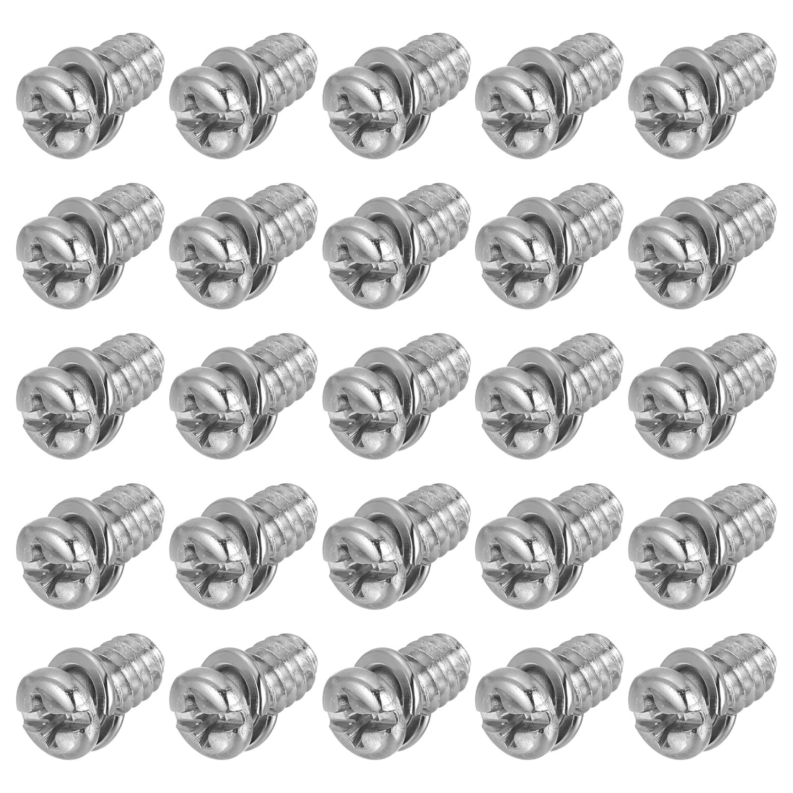 PATIKIL 20Pcs Ceiling Fan Blade Screws, 1/4"-20 x 3/8 Carbon Steel Phillips Pan Motor Replacement Screw for Lighting Ceiling Fan, Silver