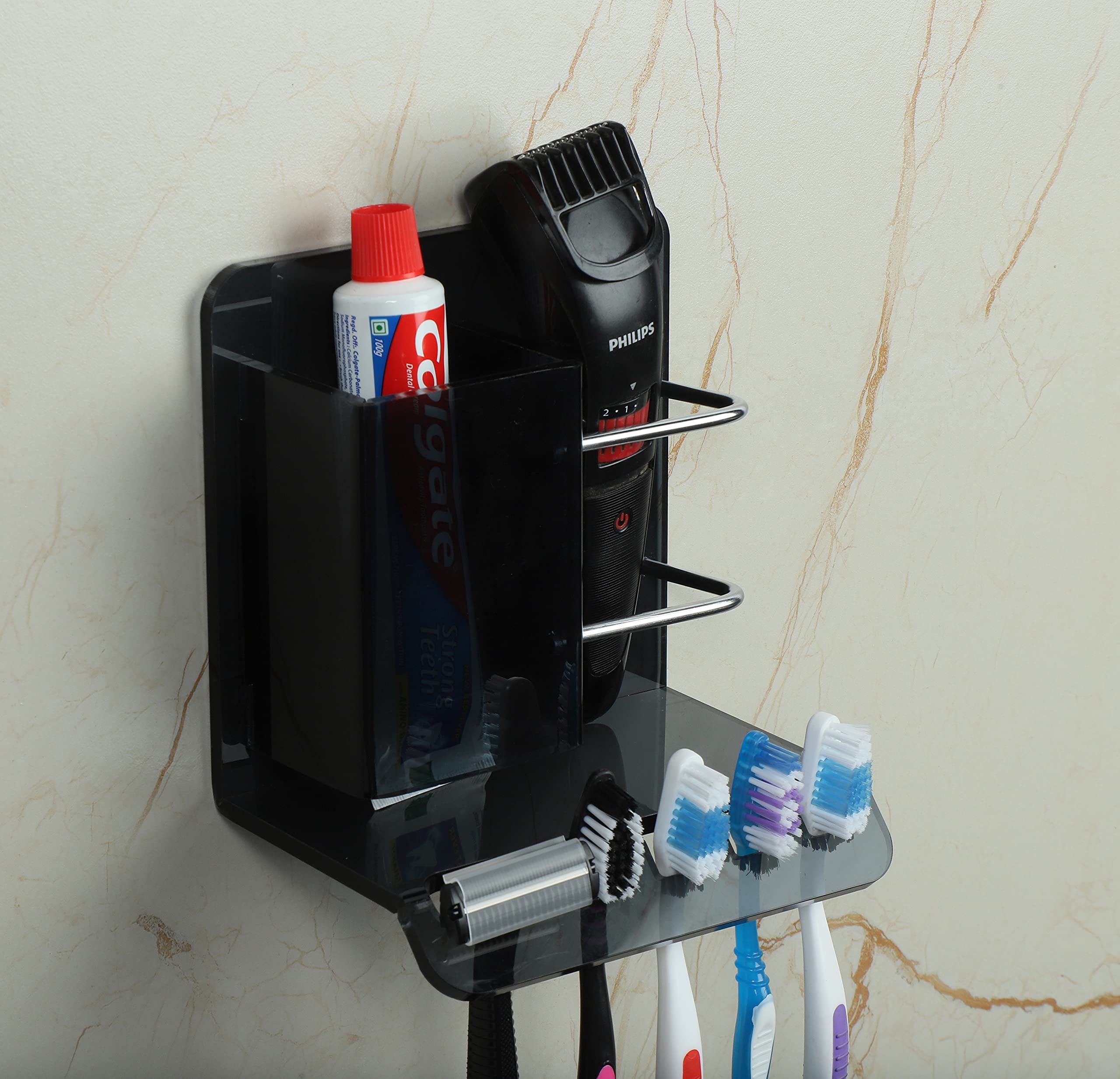 Flaner Wall Mounted Acrylic Toothbrush Holder with Toothpaste Stand,Multi Space Saving Toothbrush Organizer for Bathroom(Self-Adhesive,No Drilling Required) (B09H5KKS8C) Amazon Price History, Amazon Price Tracker