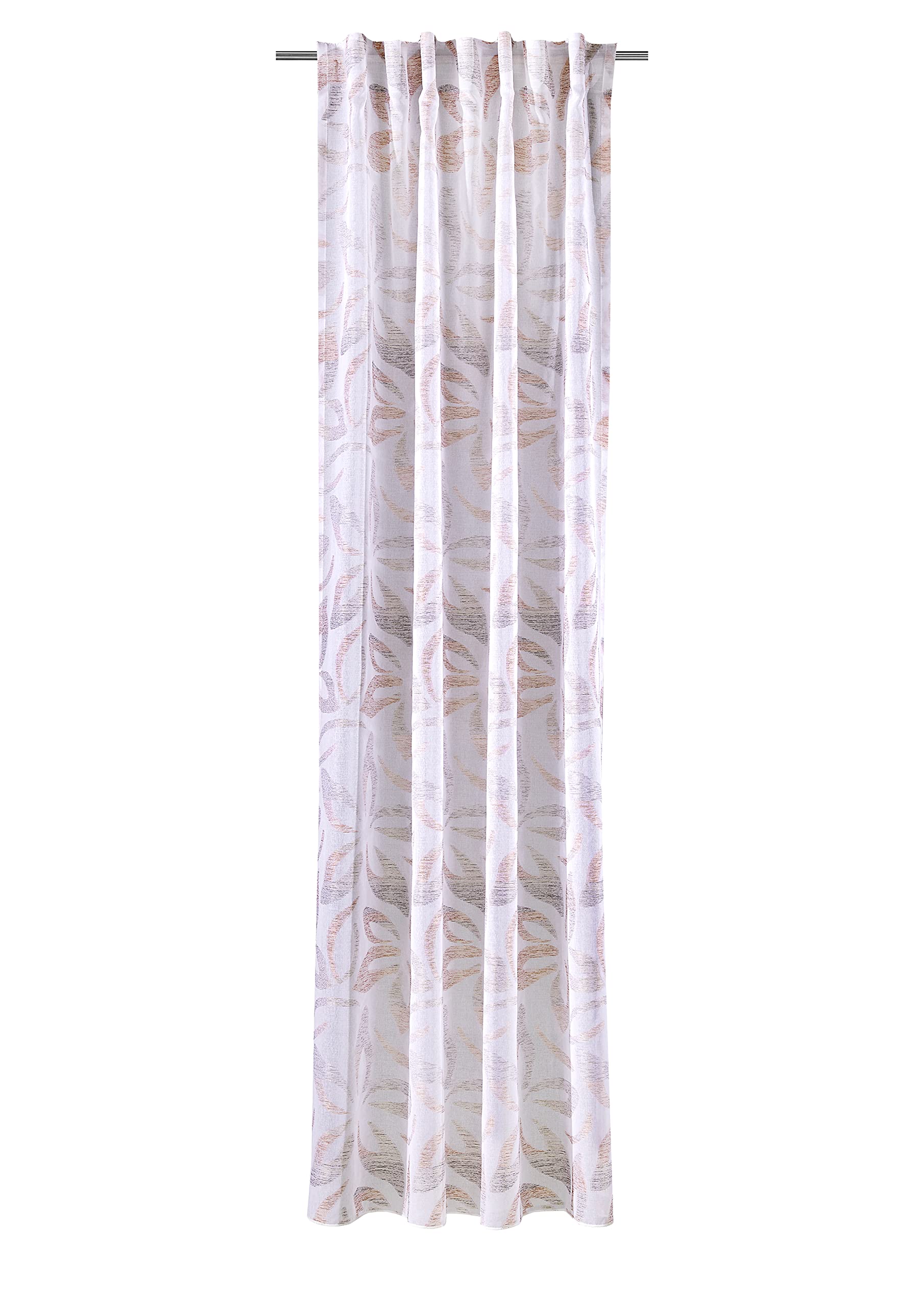 Amely Tab-Top Curtain 140 x 245 cm Coral Jacquard with Scherli Effect