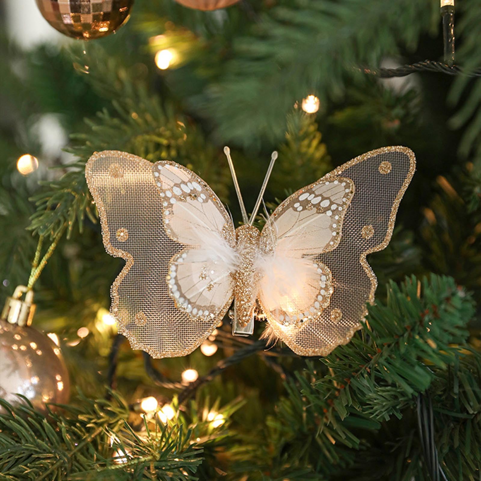 Set Decorazioni Farfalle 3D Iridescenti Per Natale E Capelli - 3 O 6 Pezzi, Colorate E Scintillanti