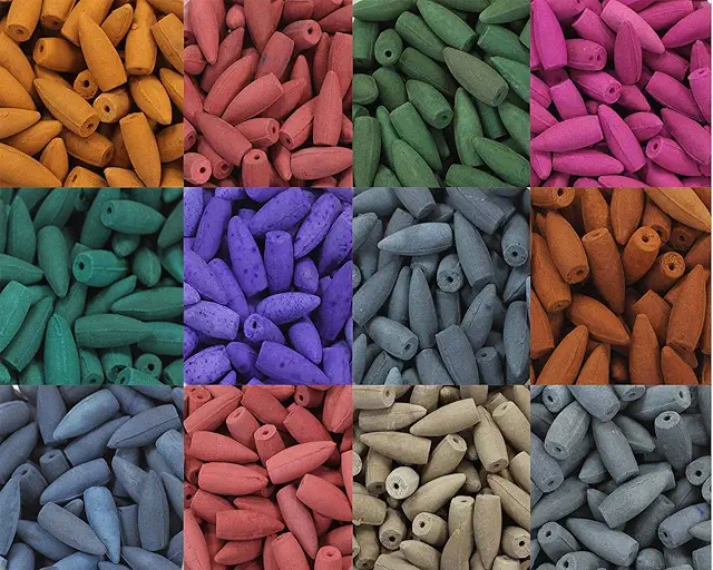 Ancient Wisdom Mixed Backflow Incense Cones - 50 Pack | Conical Incense