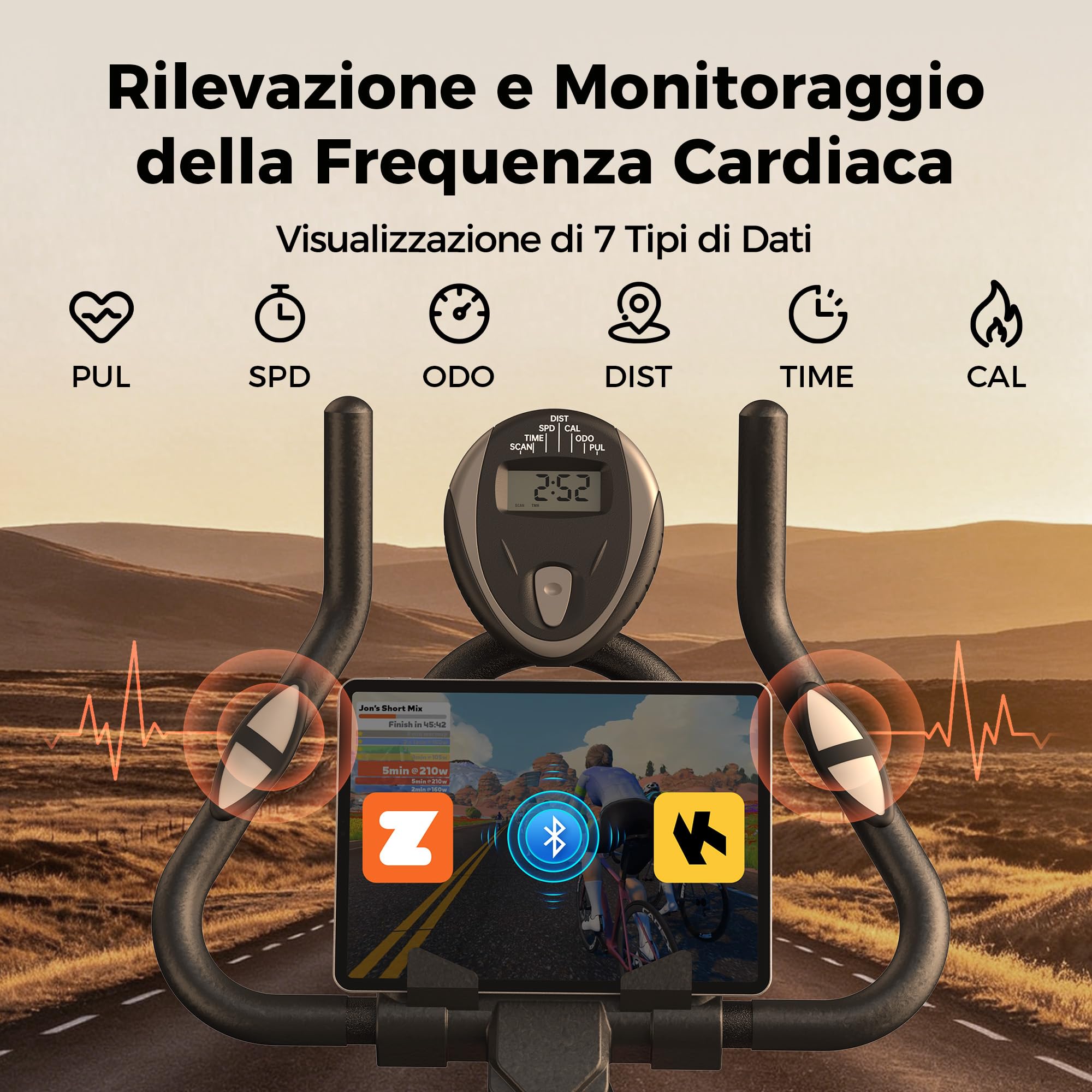 YOSUDA Cyclette da Casa con App, Resistenza Magnetica Regolabile, Silenziosa, Aerobica Domestica, Display LCD, Design Ergonomico, Capacità 136/160 kg