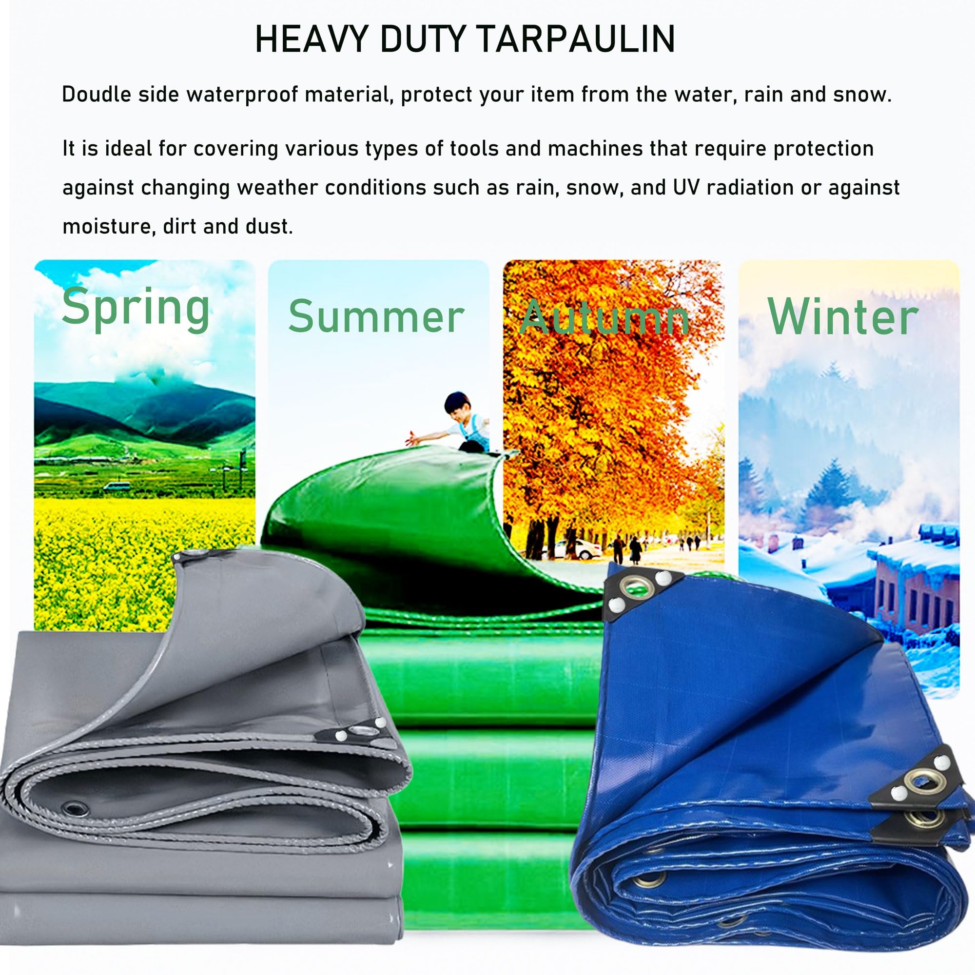 Lona resistente de 2 x 18,5 m, impermeable, para muebles y caravanas, para perreras, gallineros, estanques, heno, troncos, techo, remolque, multiusos, para muebles de exterior, sábana de suelo, gris