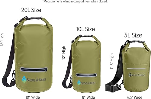 Miniatura 3 de Skog Å Kust DrySåk - Bolsa seca impermeable con bolsillo exterior con cremallera, para kayak, rafting, navegar, natación, campamento, senderismo,