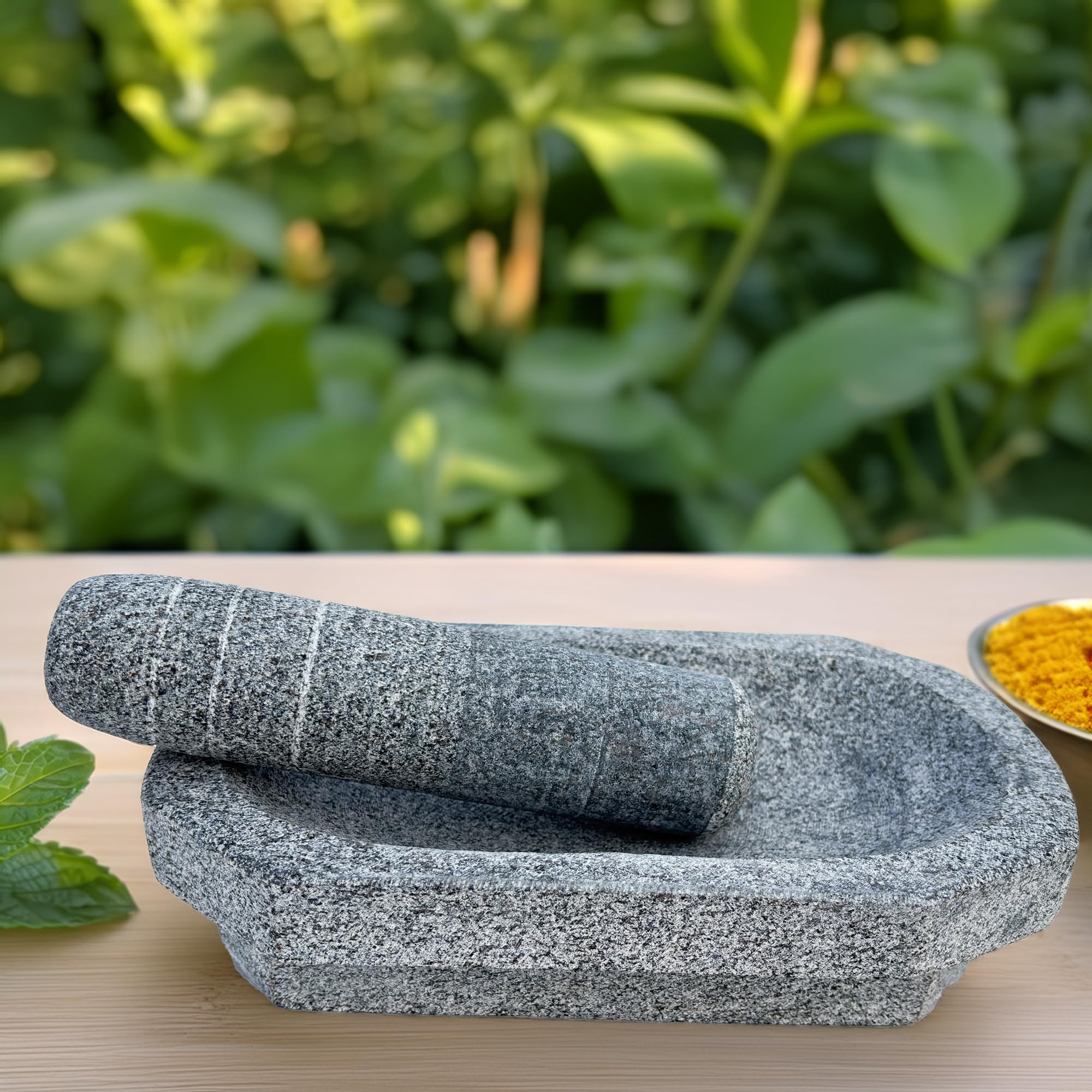 Neolithic | Stone Kalvam -Traditional Mortar and Pestle|10 Inch| Heavy Duty |Authentic Indian Kitchen Tool for Grinding Spices and Grains