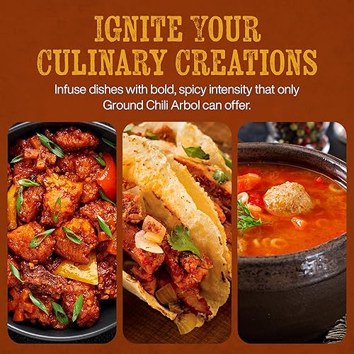 Miniatura 5 de El Venado Arbol de chile molido de 2 onzas  Chile de Arbol seco premium - Chile de Arbol molido - Lo mejor para salsa Birria, molé mexicano,