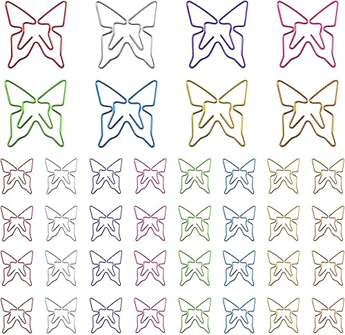 40 clips de papel de mariposa, marcapáginas de mariposa de metal, coloridos dibujos animados en forma de notas adhesivas para trabajo, escuela, 40 clips de papel de mariposa, marcapáginas de mariposa de metal, coloridos dibujos animados en forma de notas adhesivas para trabajo, escuela,