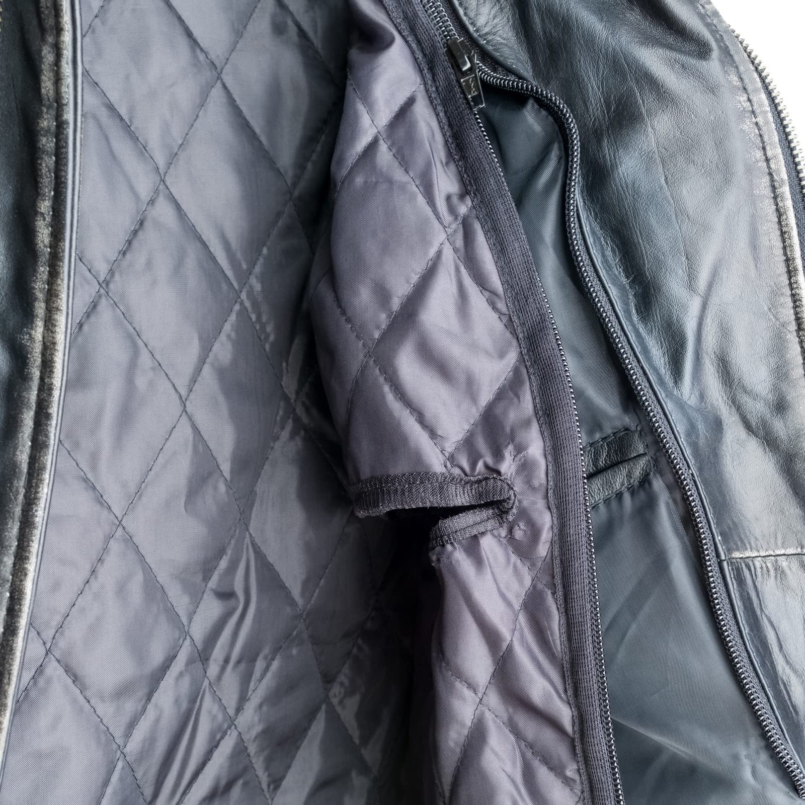 URBAN 5884 Veste de Moto Homme en Cuir d’Agneau Véritable avec Protections Amovibles – Blouson Moto avec Protections Dos, Épaules et Coudes