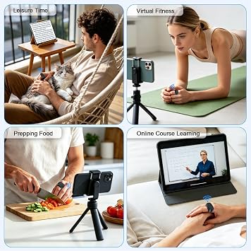 Remote Control Scrolling Ring for TikTok, Page Turner for Kindle App E-Book, Bluetooth Camera Shutter Remote for iPhone/Android/iOS