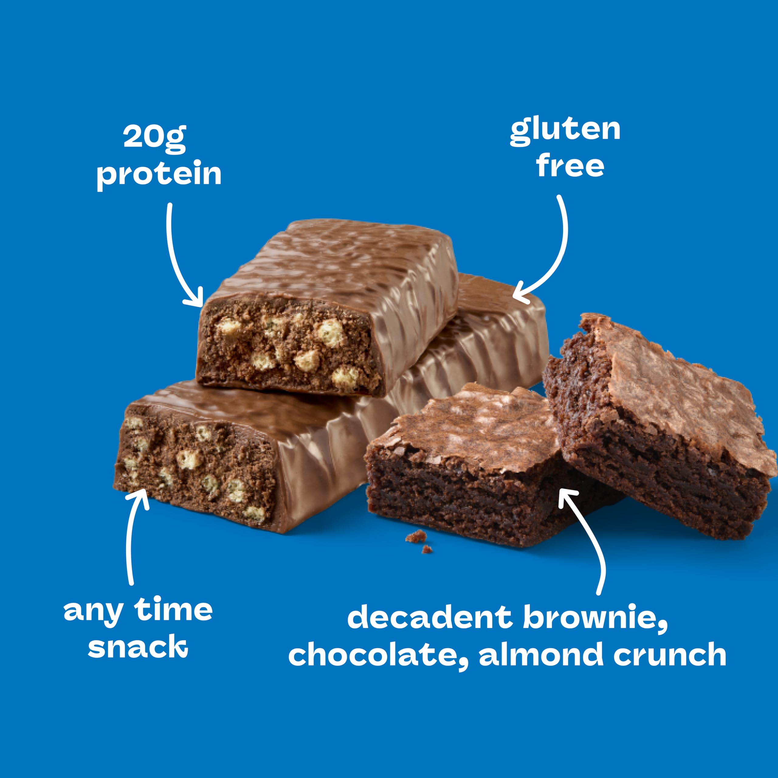 think! Barras de proteínas, aperitivos ricos en proteínas, sin gluten, sin azúcar, con aislado de proteína de suero de leche, brownie crujiente, barras nutricionales sin edulcorantes artificiales, 2.1