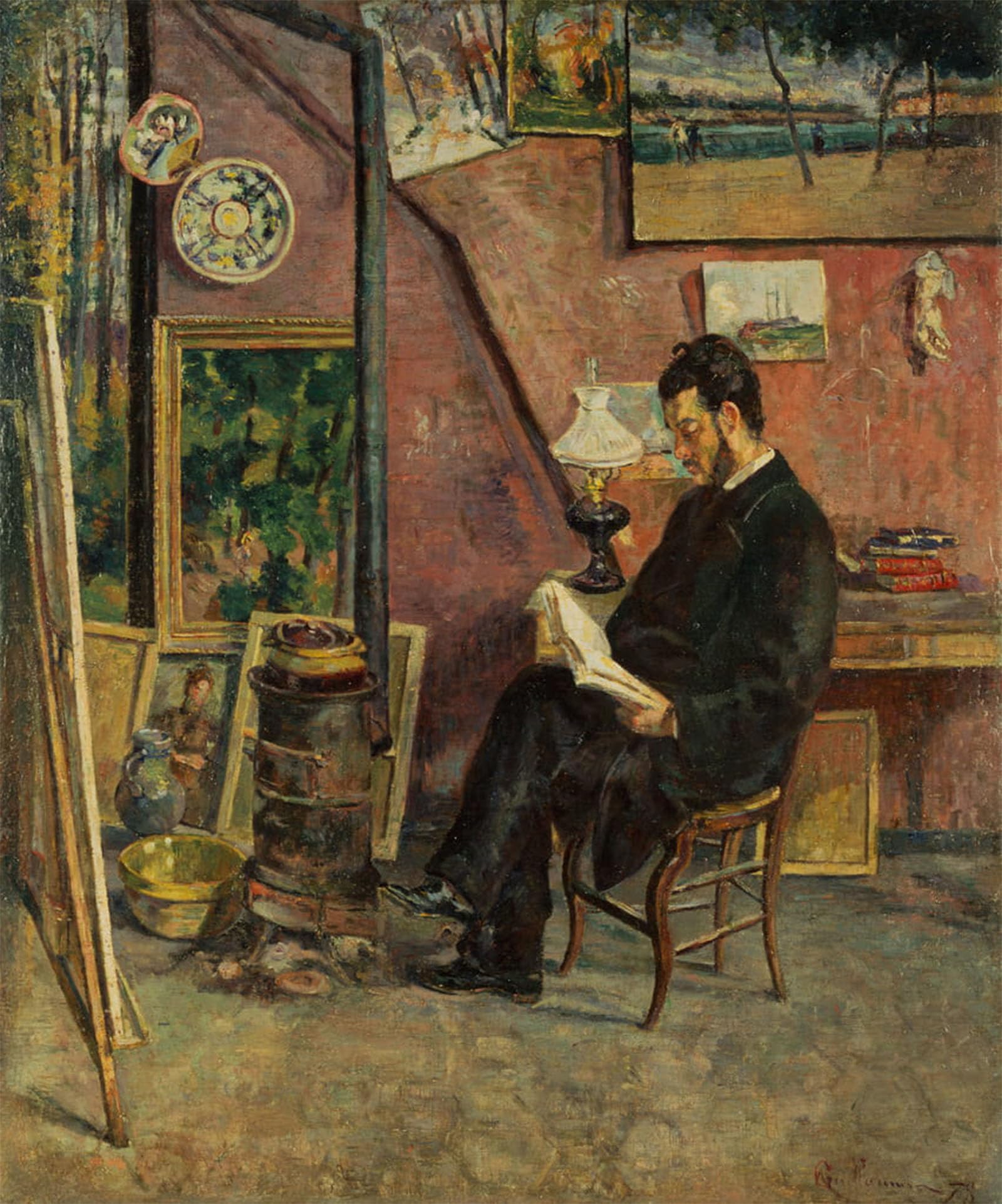 ARTXLXXBN Famous Painting Canvas Artwork Graffiti Print Portrait of Doctor ez by Jean Baptiste Armand Guillaumin Portrait Canvas Image for Home Decor 60x90cm