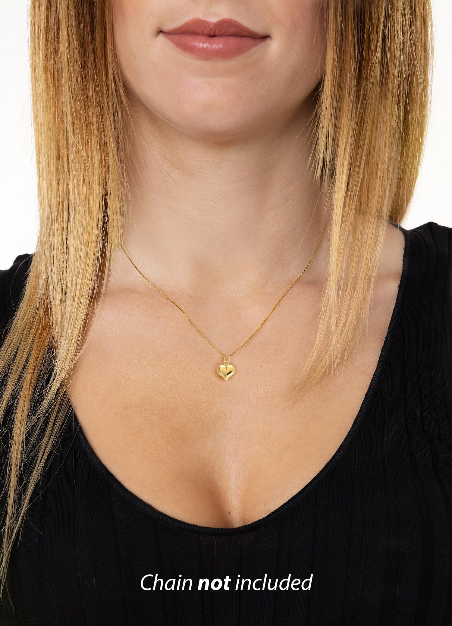 Lucchetta - Pendentif Coeur en Or 18 carats 750 - Jaune Convexe