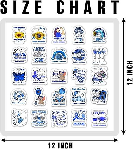 Miniatura 2 de 25 calcomanías de concientización sobre la diabetes, inspiradoras calcomanías de vinilo impermeables para botellas de agua, libros, laptop,