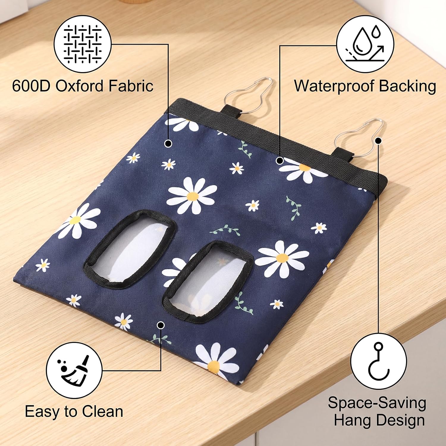 Ondware Hay Feeder Bag for Rabbits & Guinea Pigs, Hanging Dual-Port, Blue image 3