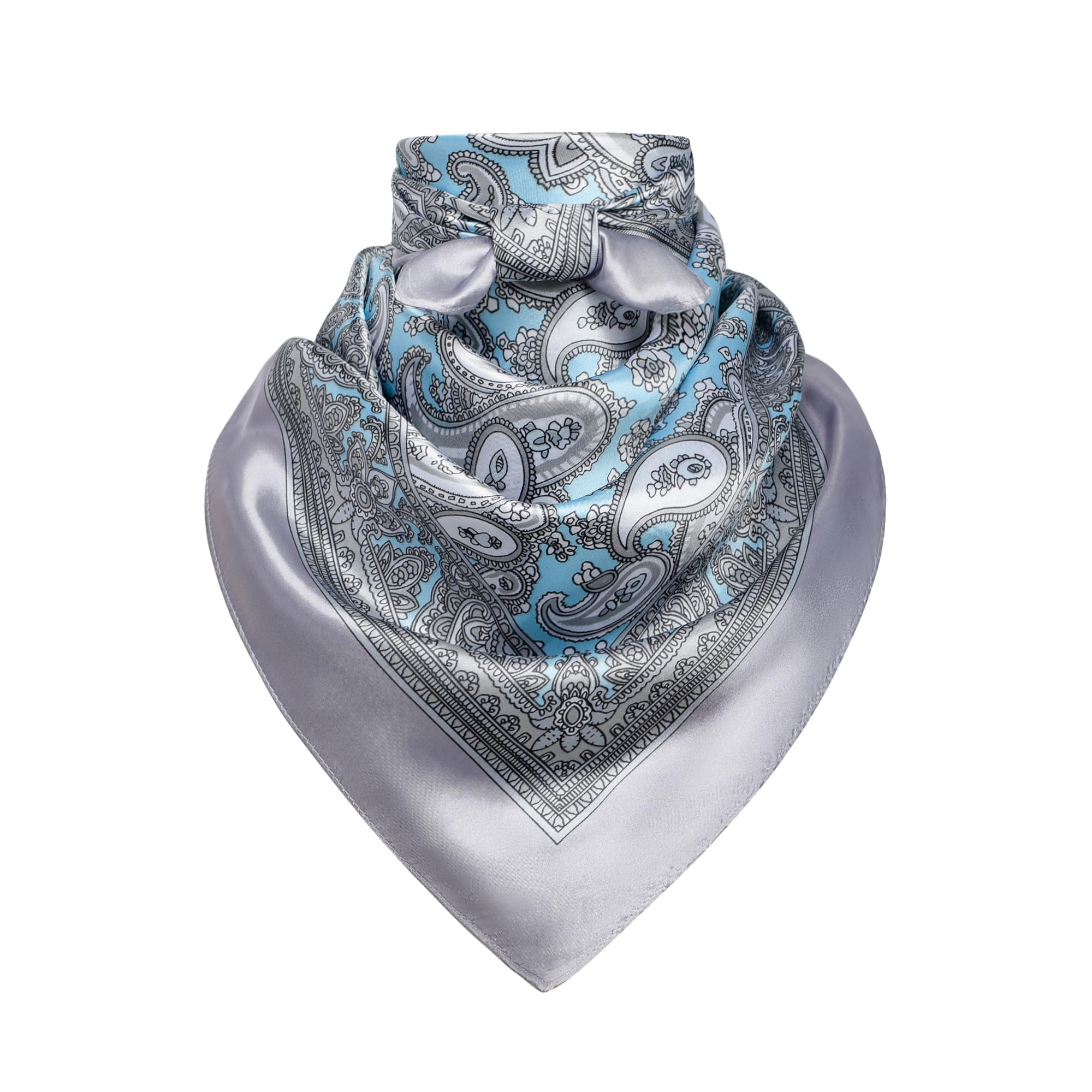 35" Men's Silk Cowboy Scarf - Oversized Western Bandana Neckwear, Large Square Scarf with Gift Packaging