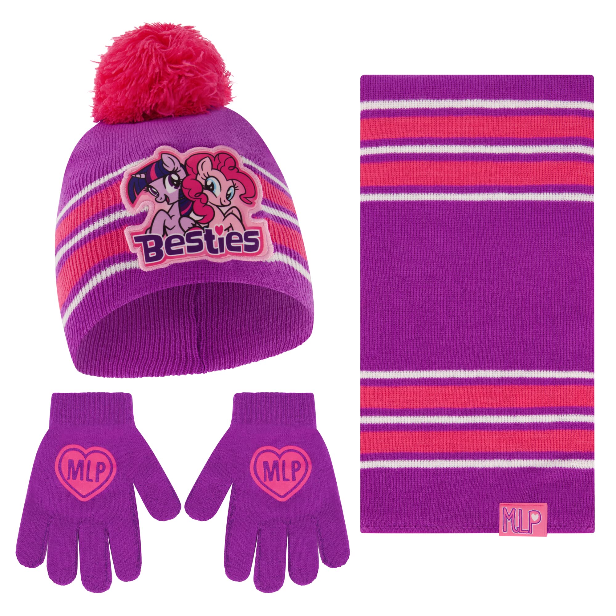 Hasbro girls Winter Hat, Kids Gloves and Scarf, My Little Pony Baby Beanie for Ages 4-7