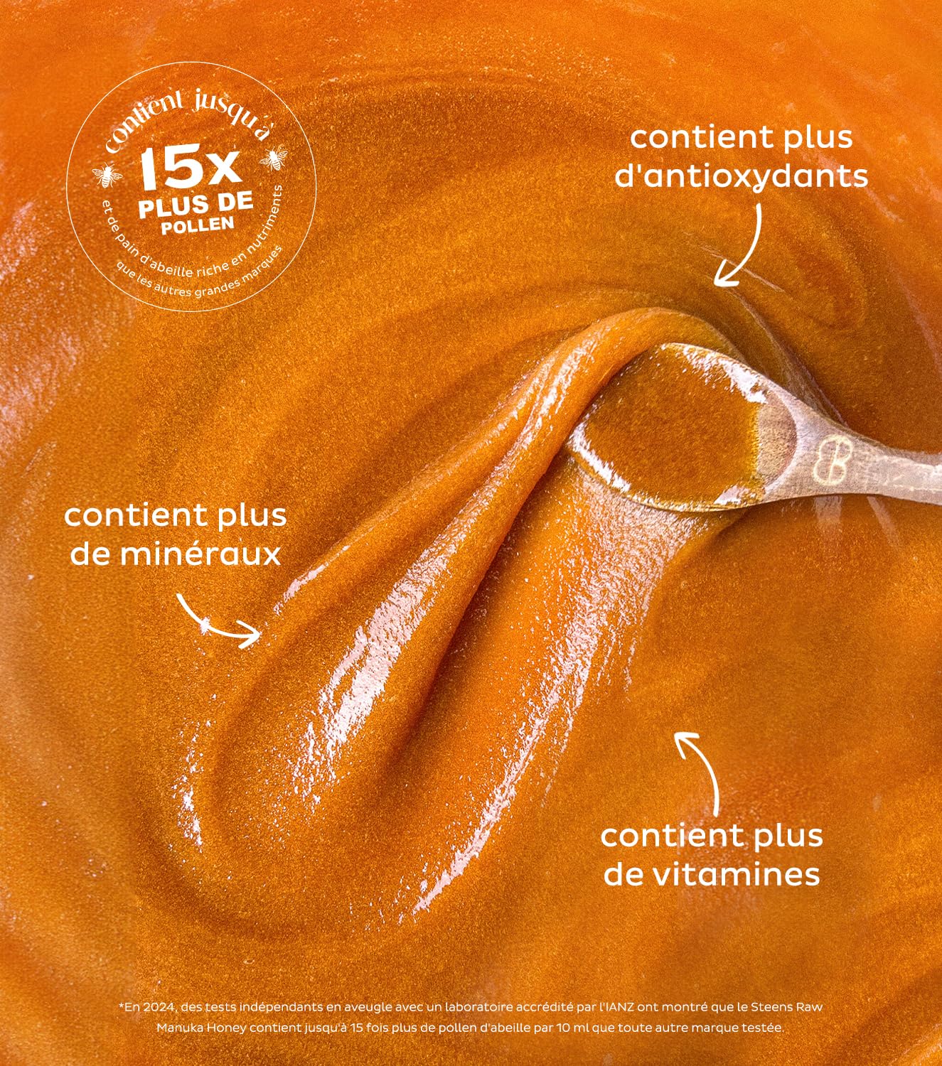 Steens Miel de Manuka - MGO 1122+ - 100% certifié Miel Manuka cru pur UMF 24+ - Mis en pot et scellé en Nouvelle-Zélande - Manuka Honey 225 g