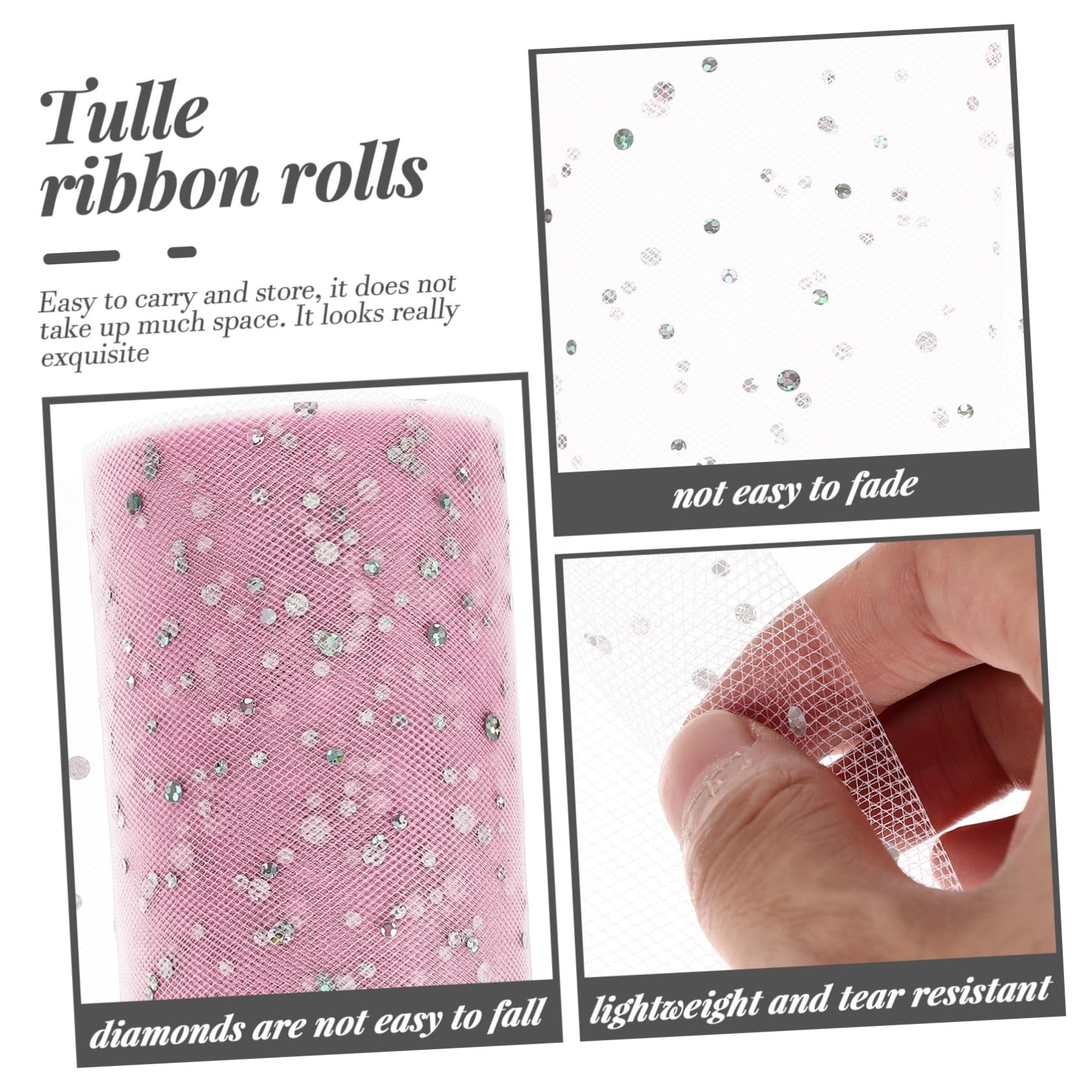 SHINEOFI 5 Rouleaux Rouleau De Treillis Ruban De Bobine Étincelant Robe Tulle Décorations De Ruban De Tulle Ruban De Noël Pour Rose Engrener