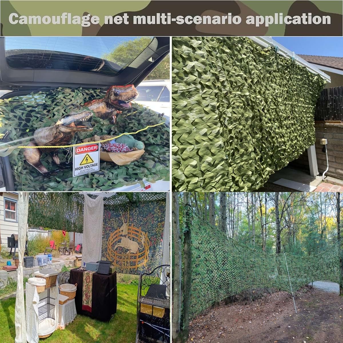 Genérico Red de Camuflaje Militar Profesional para Observacion de Aves Fotografia Naturaleza Malla de Ocultacion Exterior Malla de Sombreo Proteccion Solar Tela Oxford 210D Bosque Sombra