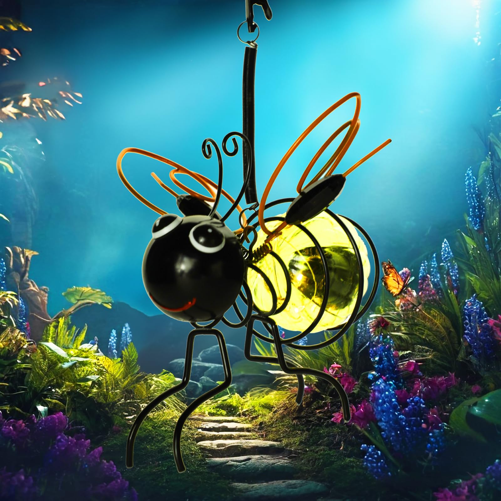 Kyduu Bee Solar Garden Lights, LED Biene Licht, Solarlampen für Außen Garten, Solar Bienen Licht Lichterkette Aussen, Wasserdichte für Garten,Terrasse, Weihnachten, Partys Dekoration