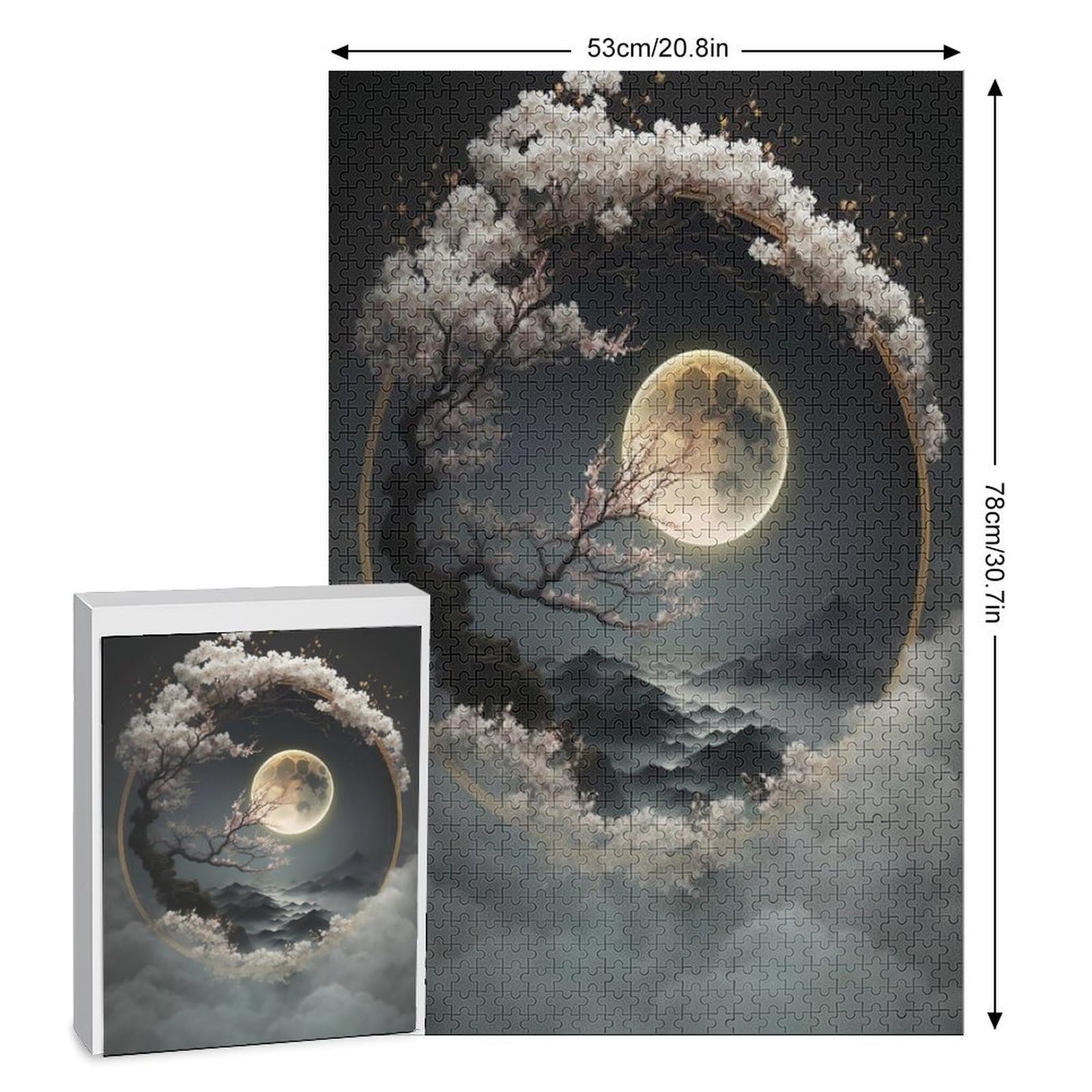 Puzzle 1000 Pièces Style Japon – Bois Haute Qualité – 78x53 Cm – Affiche Incluse