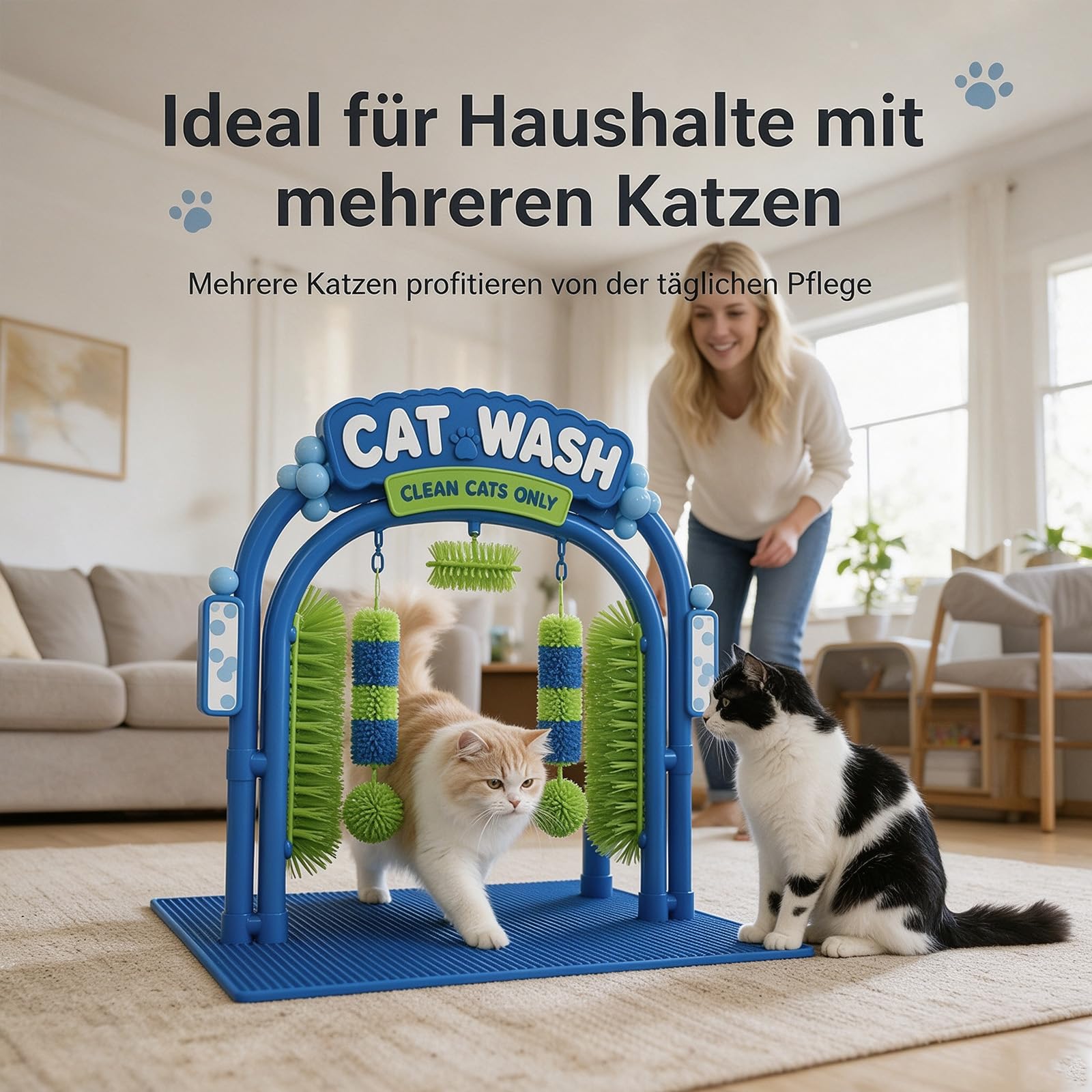 Cat Wash Grooming Station, Self-Grooming Cat Wash Station