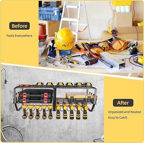 Miniatura 4 de simesove Organizador de herramientas eléctricas, organizador y almacenamiento de herramientas de garaje de metal resistente, almacenamiento de