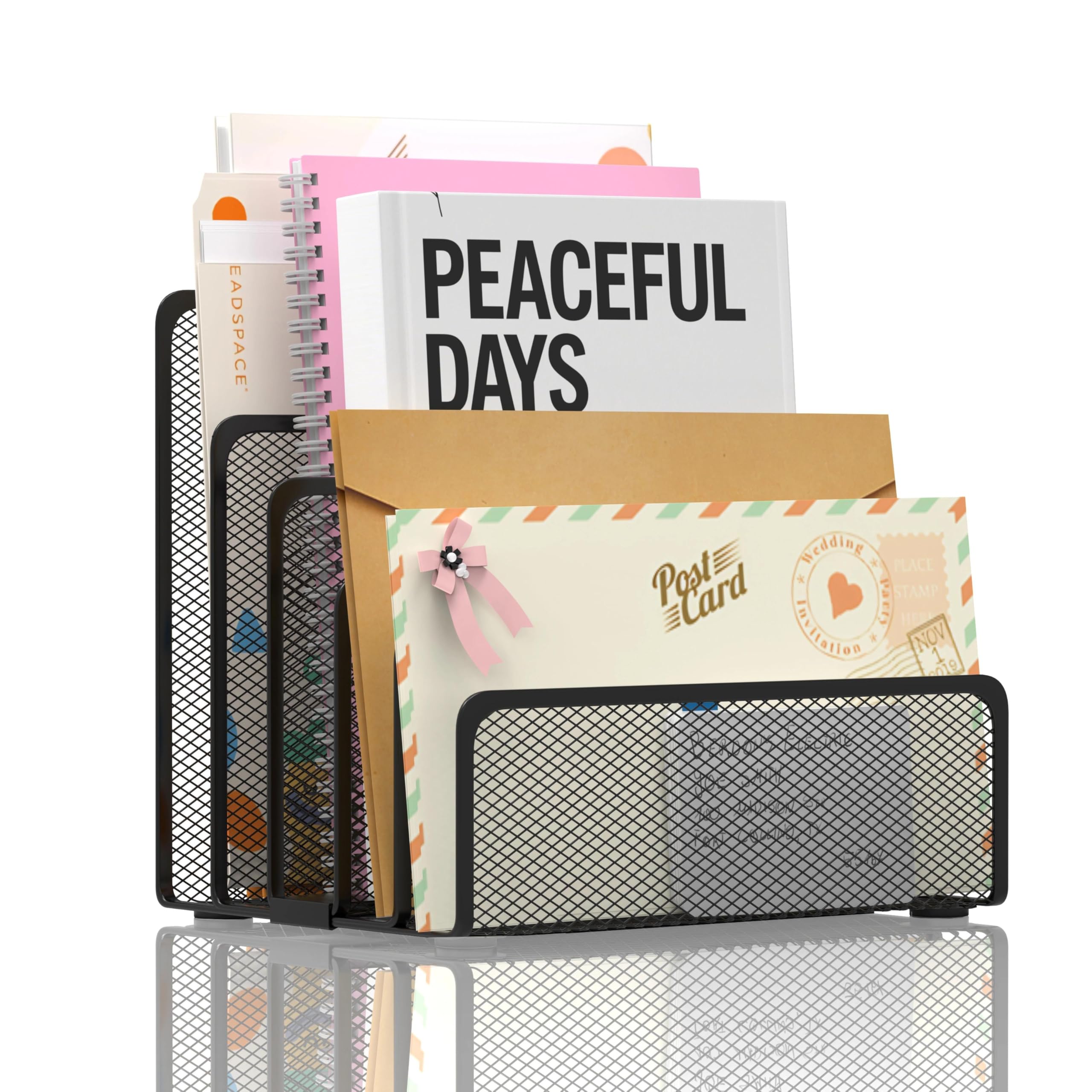 Organizer Countertop with 5 Slot Metal Holder for Desk File Holder
